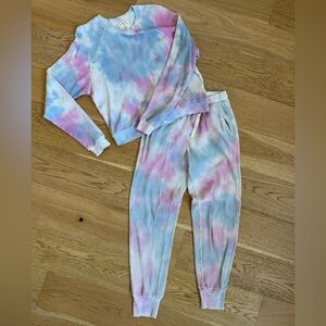 Electric & Rose Tie-Dye Lounge Set - Pink, Blue, White